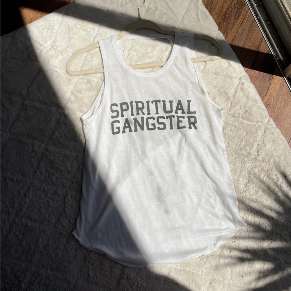 Spiritual Gangster White Graphic Tank
